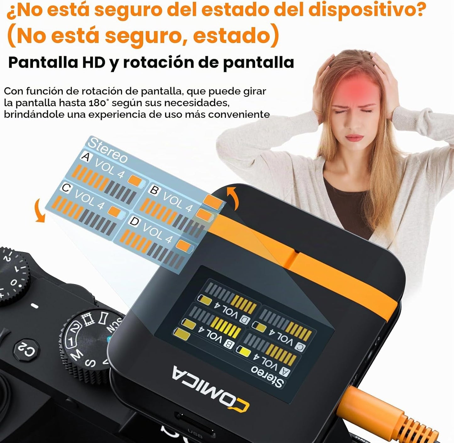 COMICA Vimo Q - Micrófono de solapa inalámbrico de 4 canales para i...