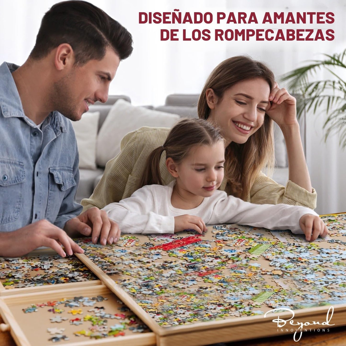 Tablero de rompecabezas giratorio de 1000 piezas con cajones y cubi...