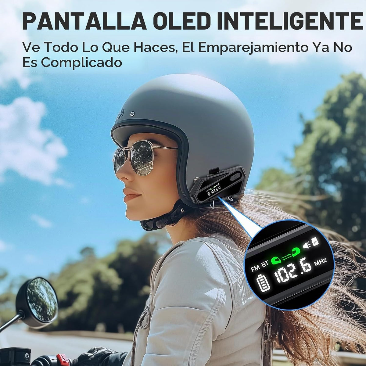 Auriculares Bluetooth para casco de motocicleta, altavoces de casco...