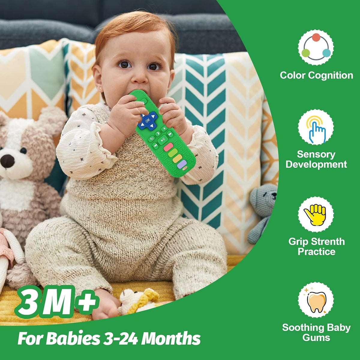 Fu Store Juguetes de Dentición de Silicona para 0-12 Meses 3-24 Mes...