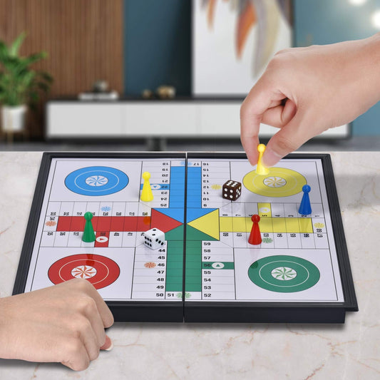 Quadpro Juego de mesa magnético Ludo con tablero plegable, juegos c...