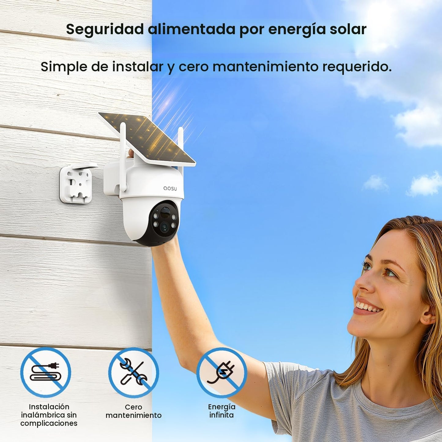 Cámaras de seguridad aosu al aire libre inalámbricas, kit de 4 cáma...