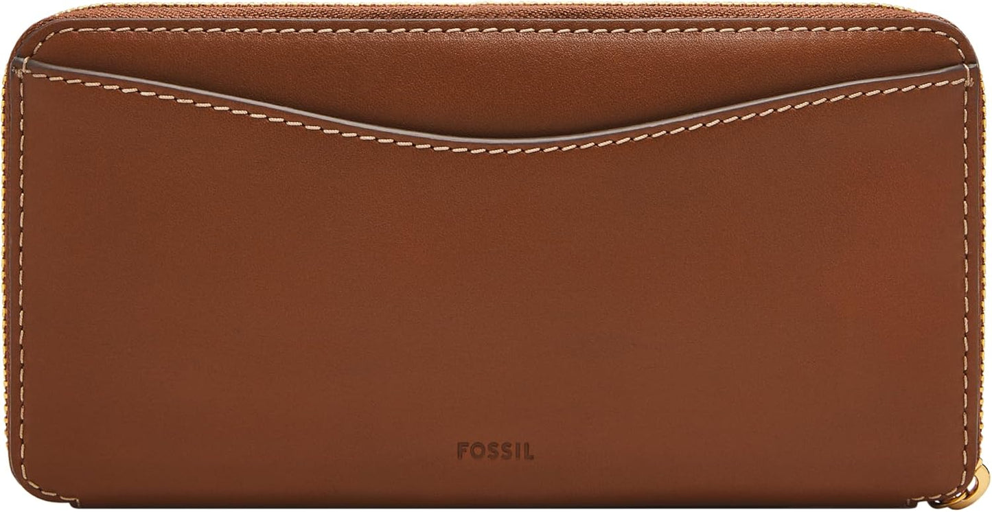 Fossil Lennox - Cartera de piel con cremallera alrededor para mujer...