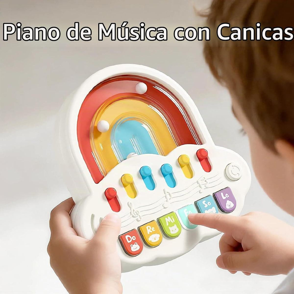 Piano de juguete para bebés de 6 a 12 meses, teclado de música ilum...