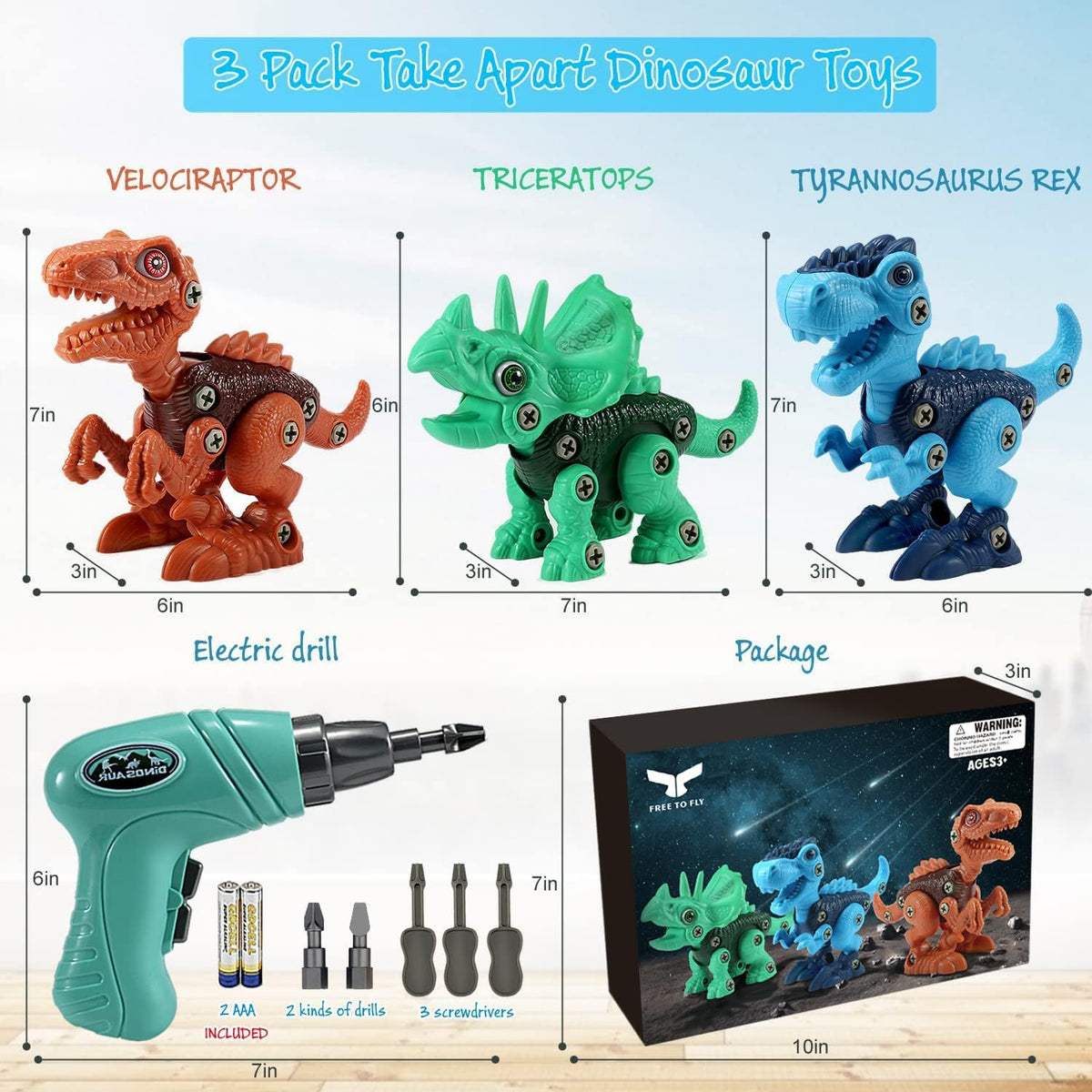 Juguetes STEM de dinosaurios para niños de 3 a 5 años, juguetes de...