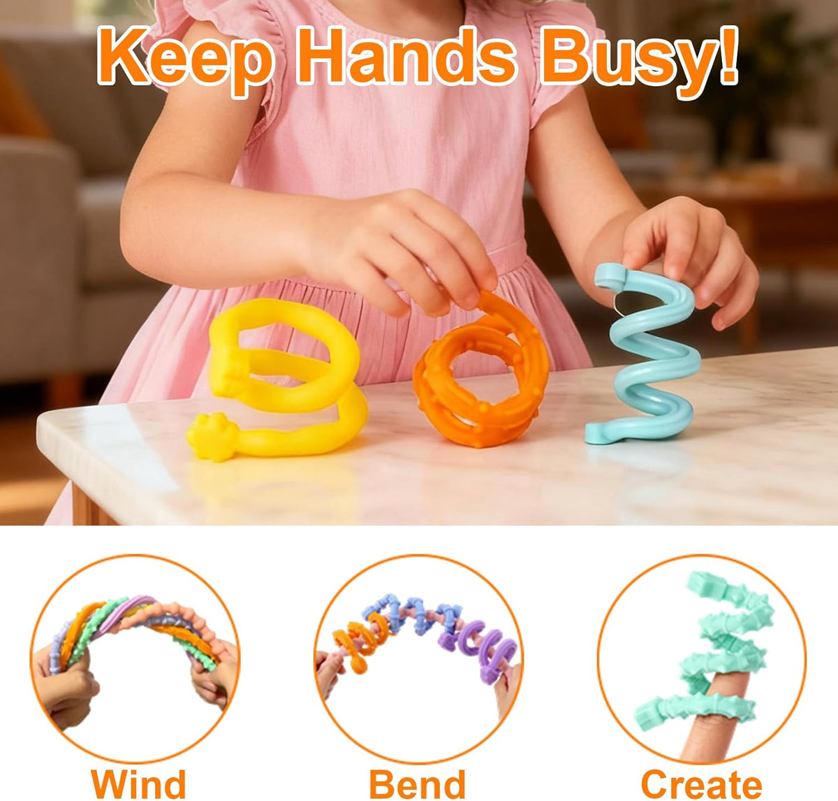 Juguetes sensoriales de silicona para niños y adultos, 6 unidades d...
