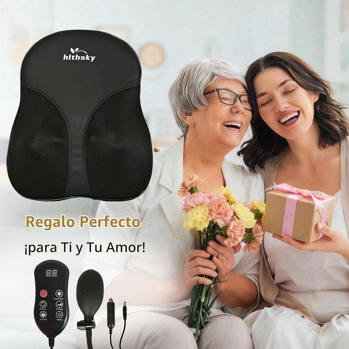 hlthsky Shiatsu - Masajeador de espalda y cuello para aliviar el do...
