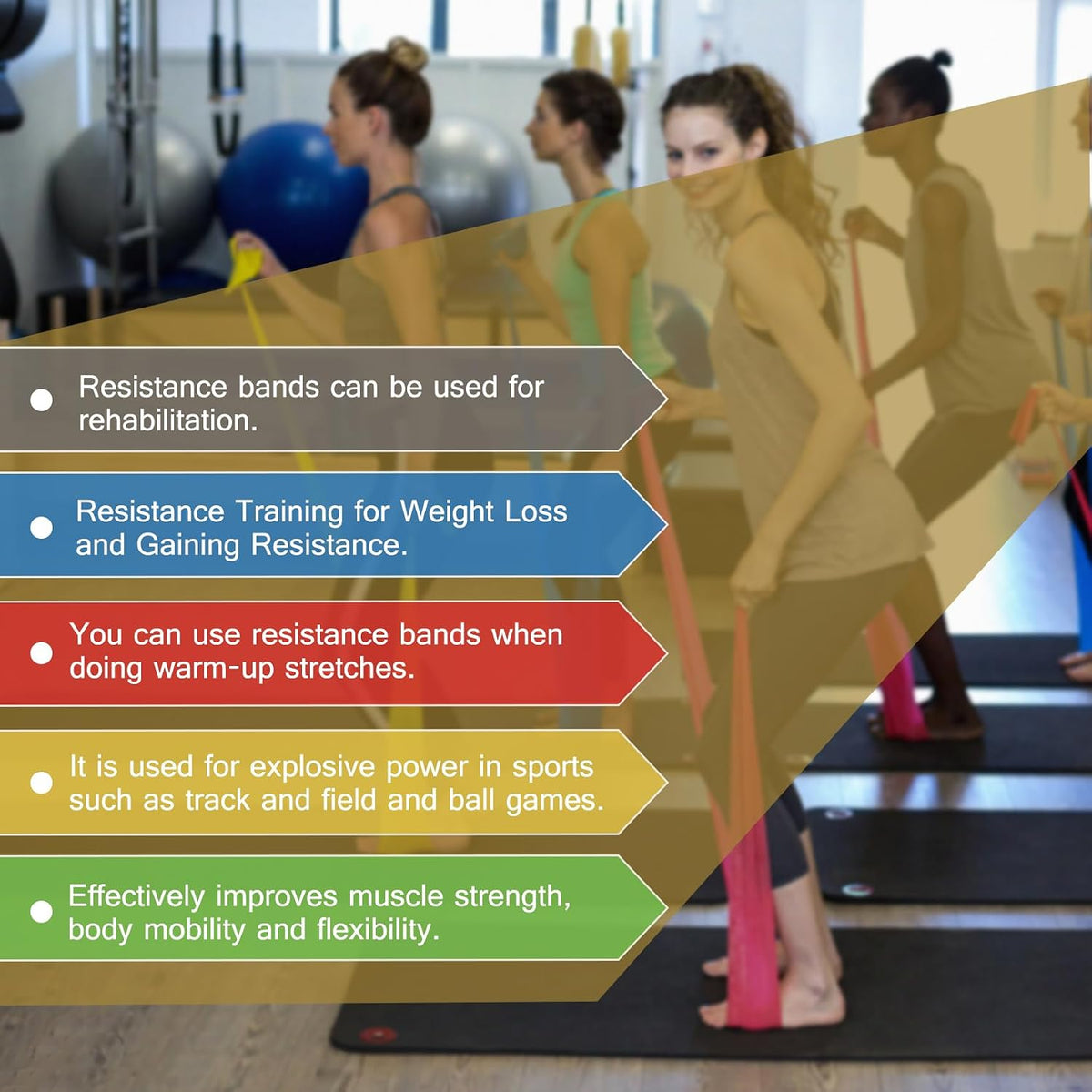 Bandas de resistencia para entrenamiento, terapia física, ejercicio...