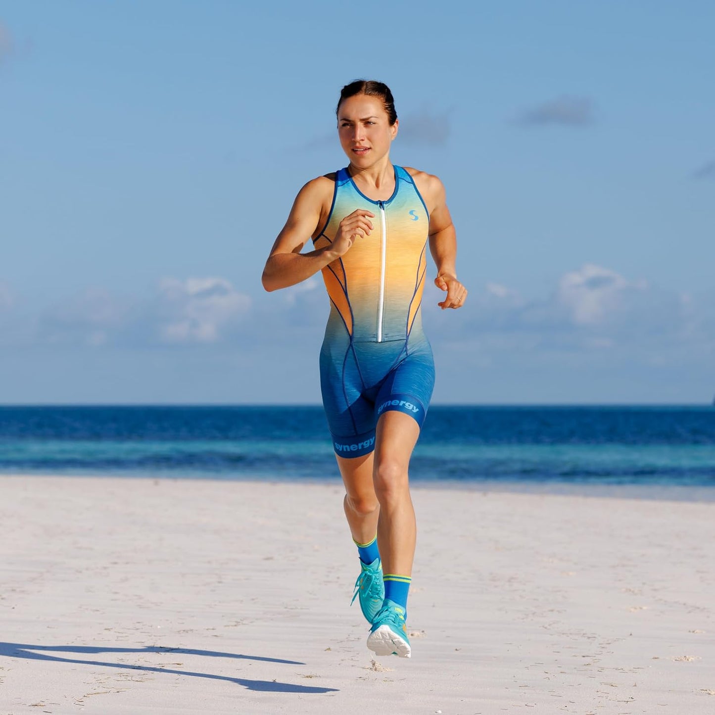 Synergy Trisuit Pro sin mangas con espalda cruzada para mujer
