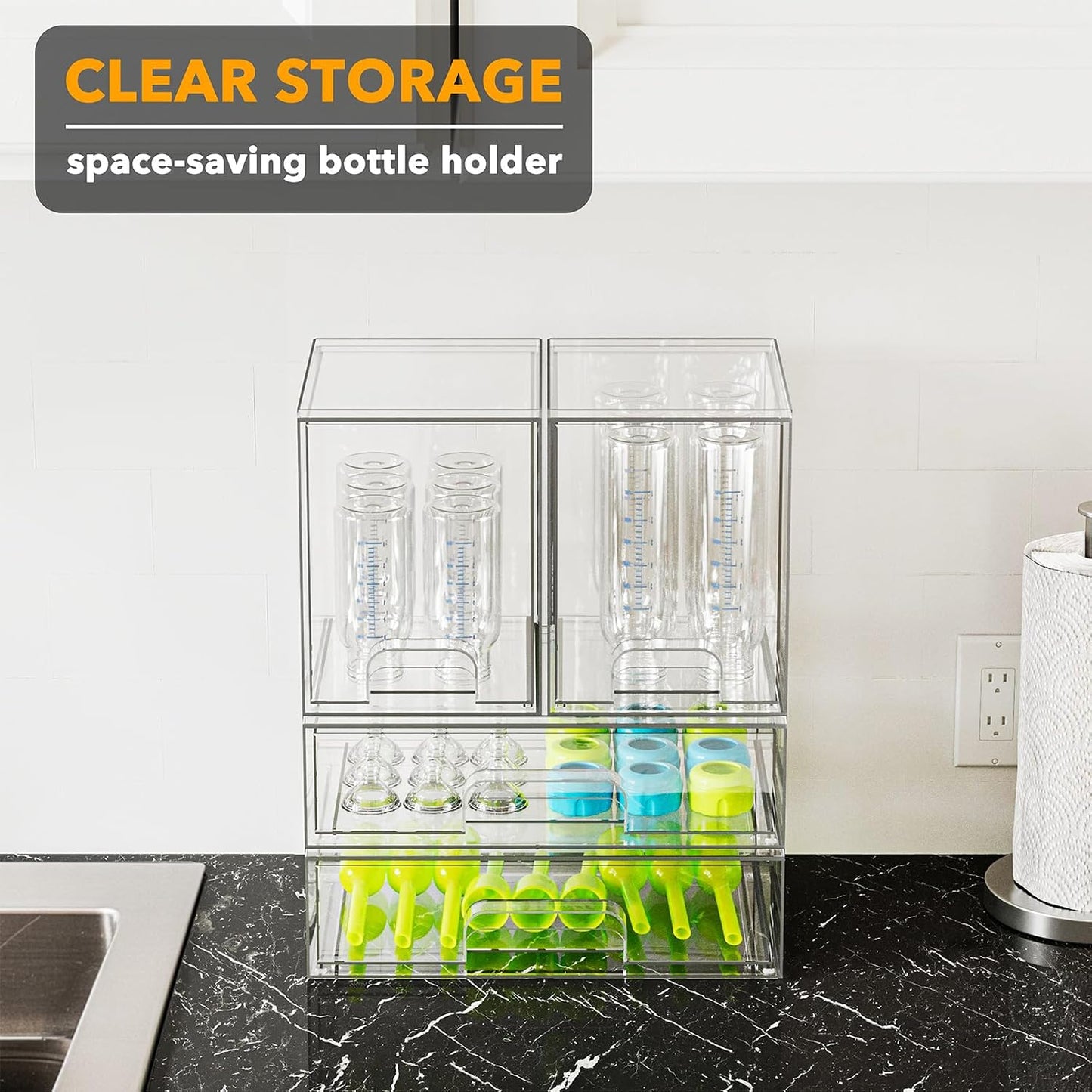SpaceAid Organizador de almacenamiento de botellas para bebé, conte...