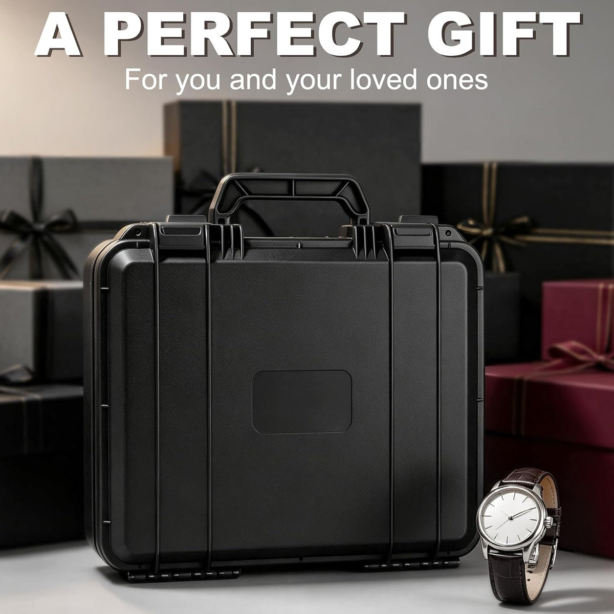 FREEAMG Estuche de viaje para reloj con 12 ranuras para hombres, ca...