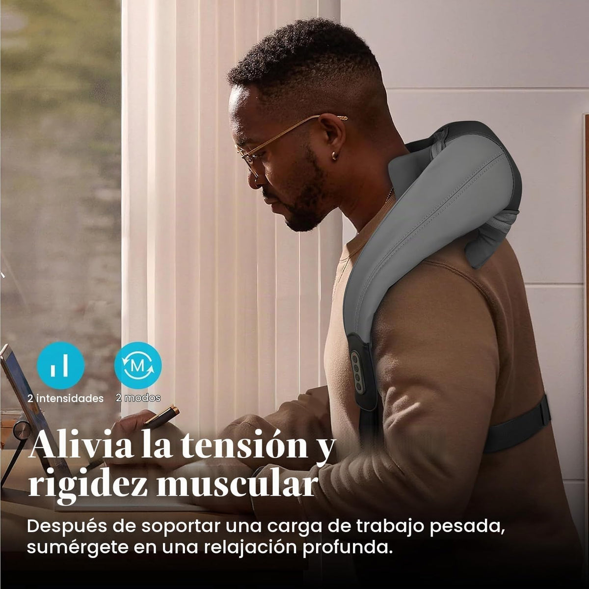 CuPiLo Masajeador de cuello y hombros con calor, masajeador de cuel...