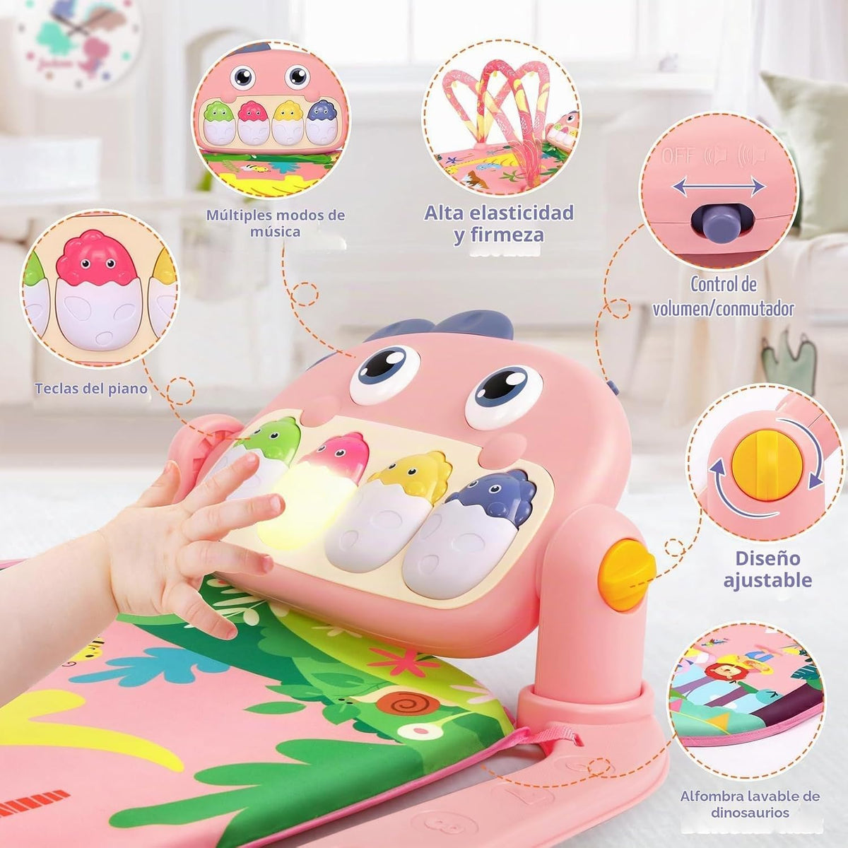 UMIKU Tapete de juego para bebés, centro de actividades para gimnas...