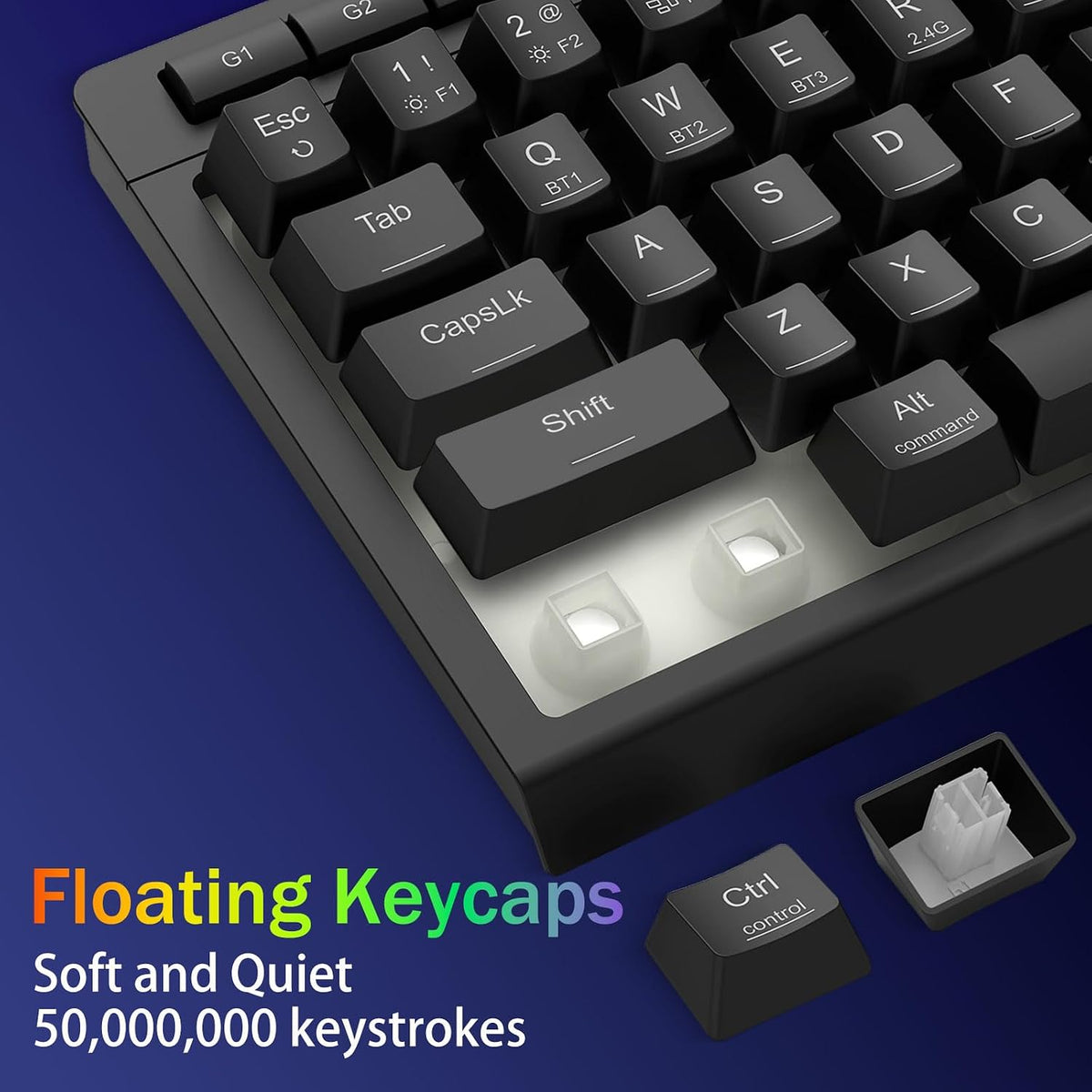 Redragon Teclado Gaming Inalámbrico Portátil, Bluetooth\/2.4GHz\/US...