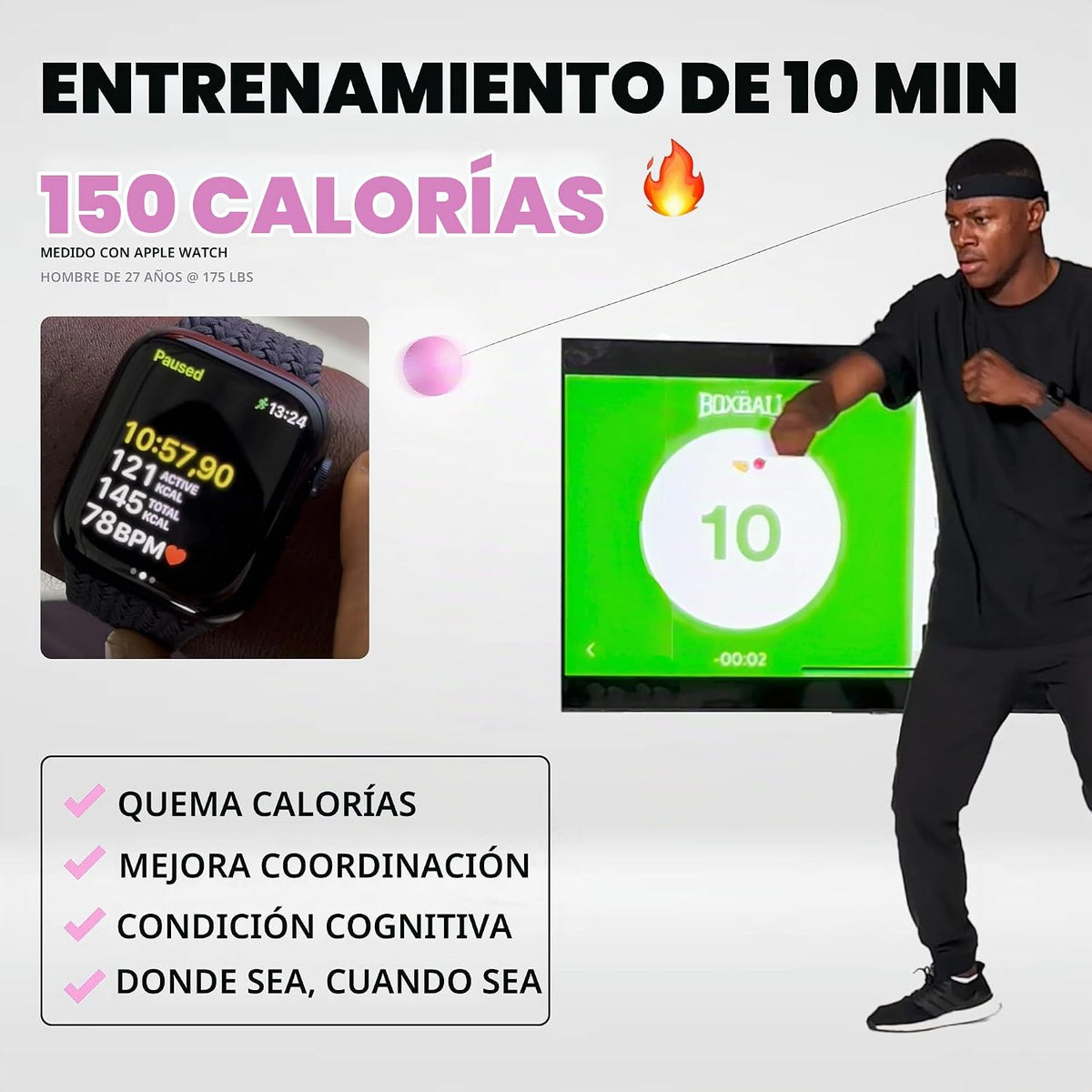 Boxbollen® Pelota de Reflejo de Boxeo - Juego de Entrenamiento en C...