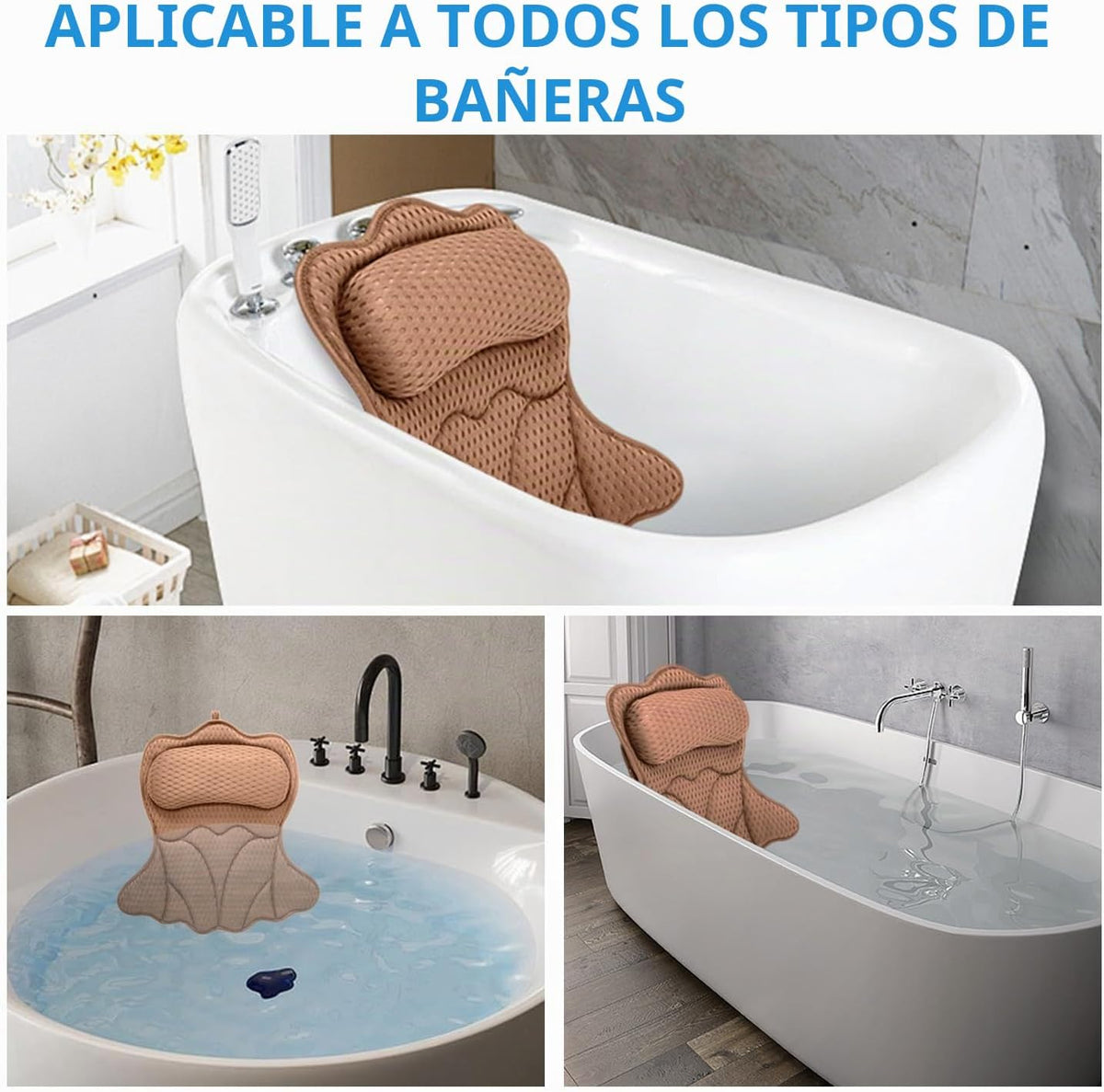 REEZEIVI - Almohadas de baño para bañera, cojín grueso para la espa...