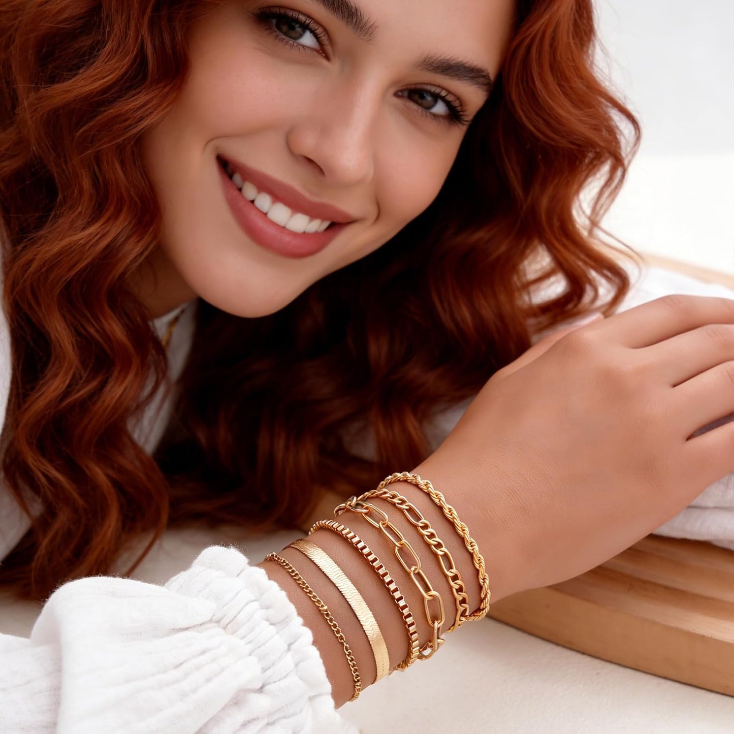 FAXHION Juego de joyas de oro para mujer, 68 piezas, con 7 collares...