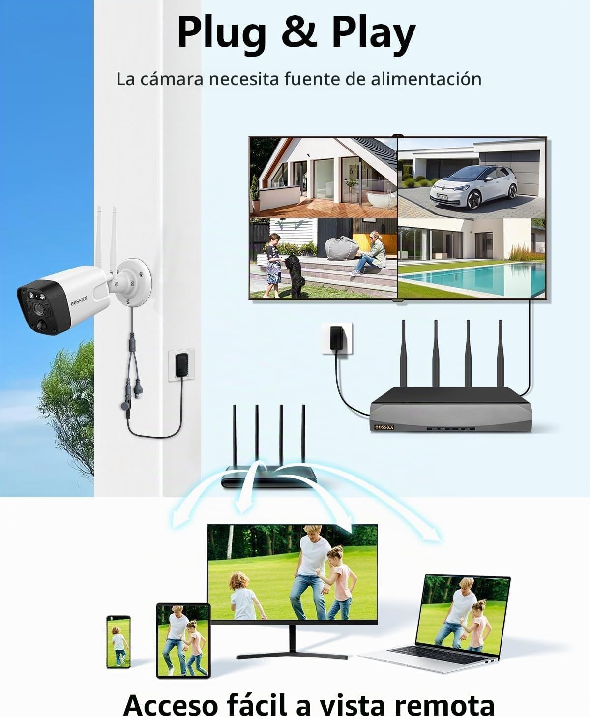 (Actualización 2026) Sistema de cámara de seguridad inalámbrica WiF...