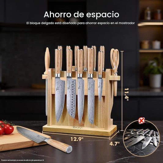 SYOKAMI 2026 - Juego de cuchillos de cocina japoneses con bloque es...