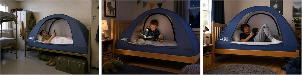 Bed Den - Toldo plegable de privacidad para cama individual XL (79....