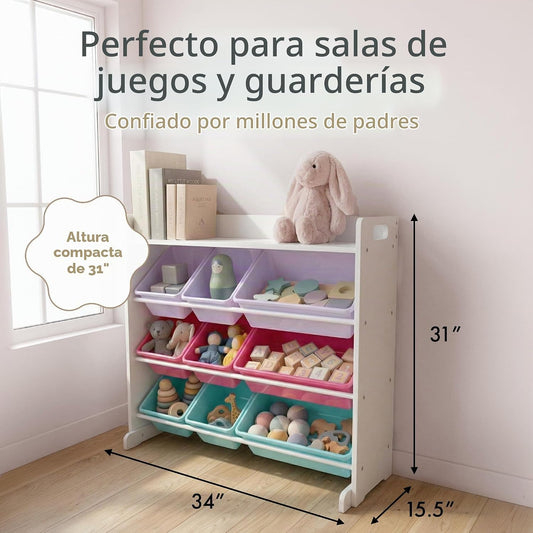 Humble Crew Organizador de juguetes para niños con estante de exhib...