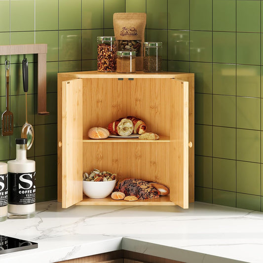 Trironsun Panera de esquina para encimera de cocina, contenedor de...