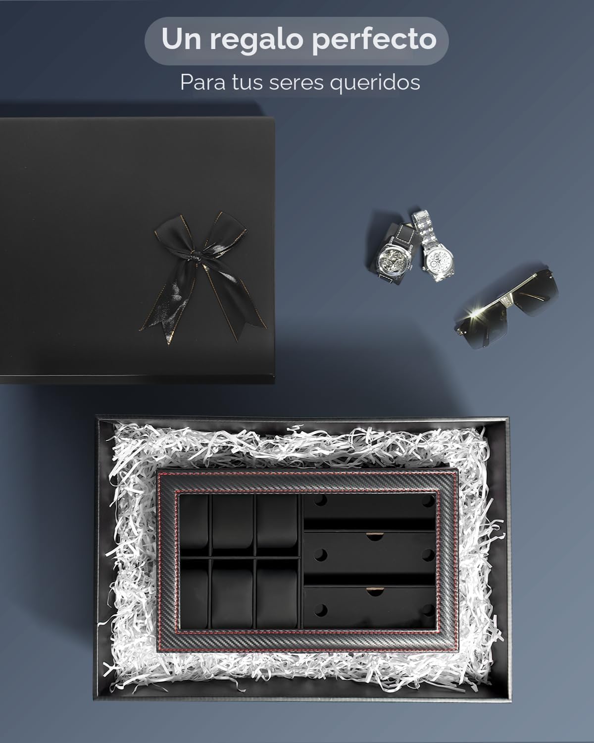 Kukikan Caja Organizadora de Joyería para Relojes, Estuche para Rel...