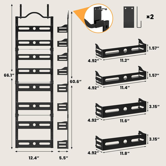 Organizador de puerta de despensa de 8 niveles, soporte de pared 2...