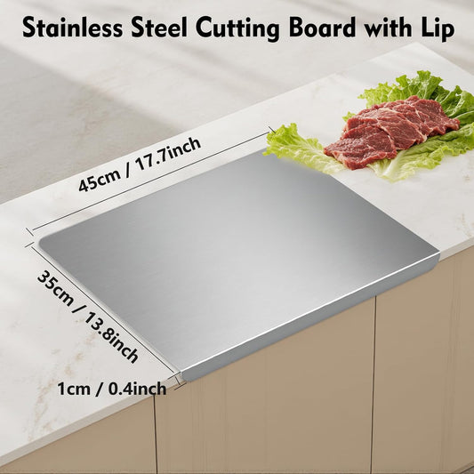Tabla de cortar para cocina, tabla de cortar de acero inoxidable co...