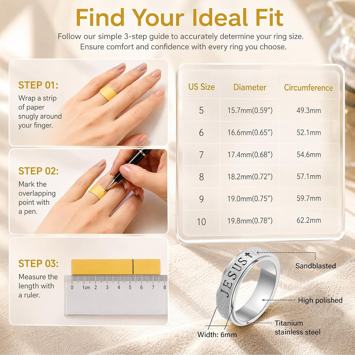 Anillo de ansiedad giratorio para mujeres: juguetes para jugar con...