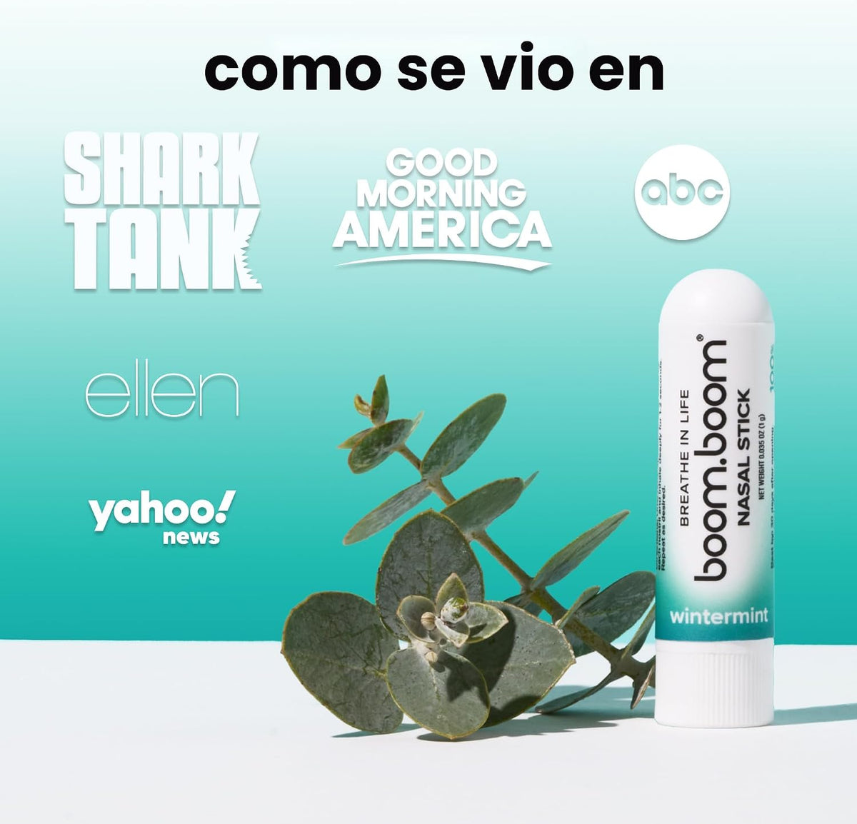 BoomBoom Barra nasal, aceites esenciales + inhalador de mentol, men...