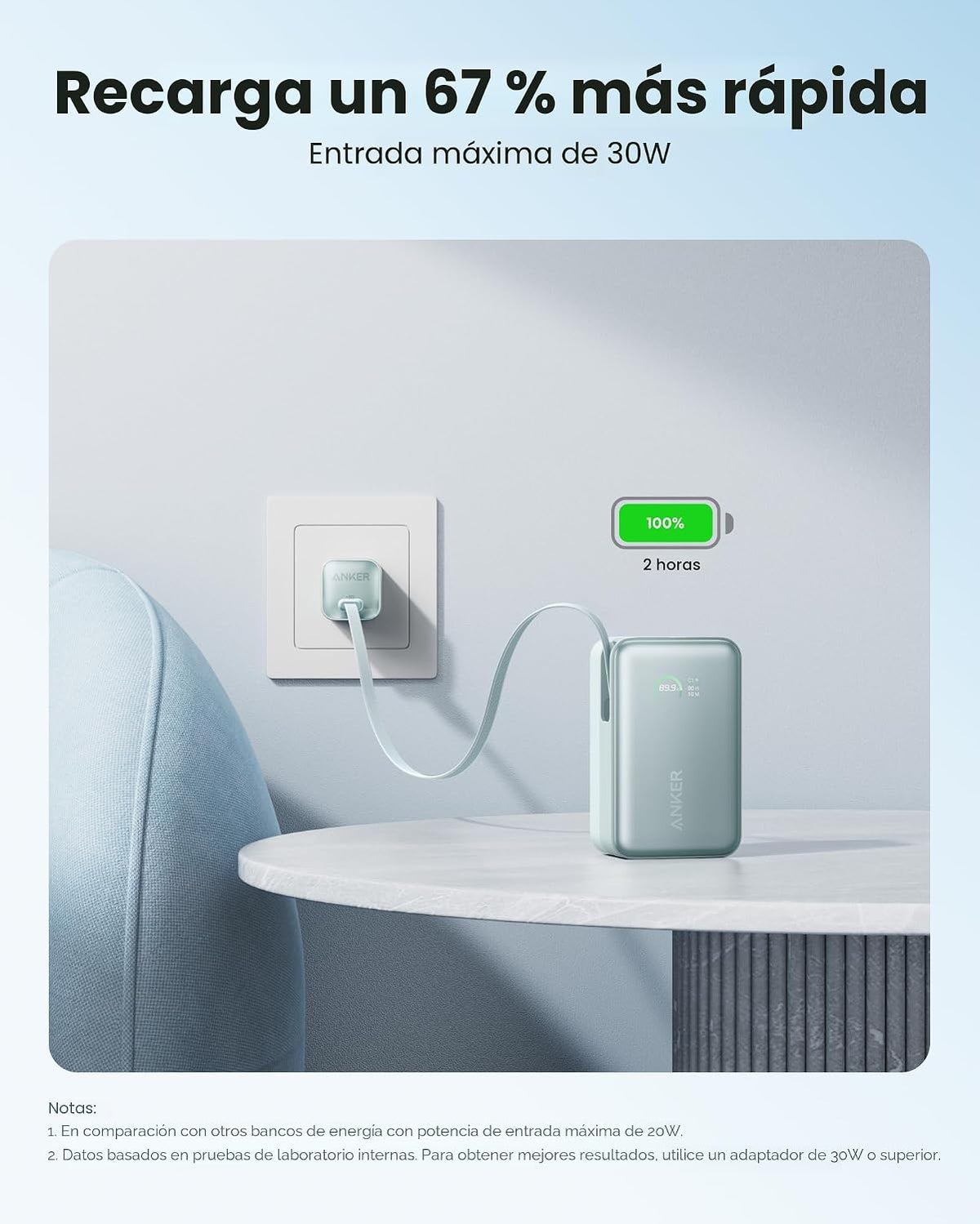 Anker Cargador portátil nano, banco de energía compacto de 10,000 m...