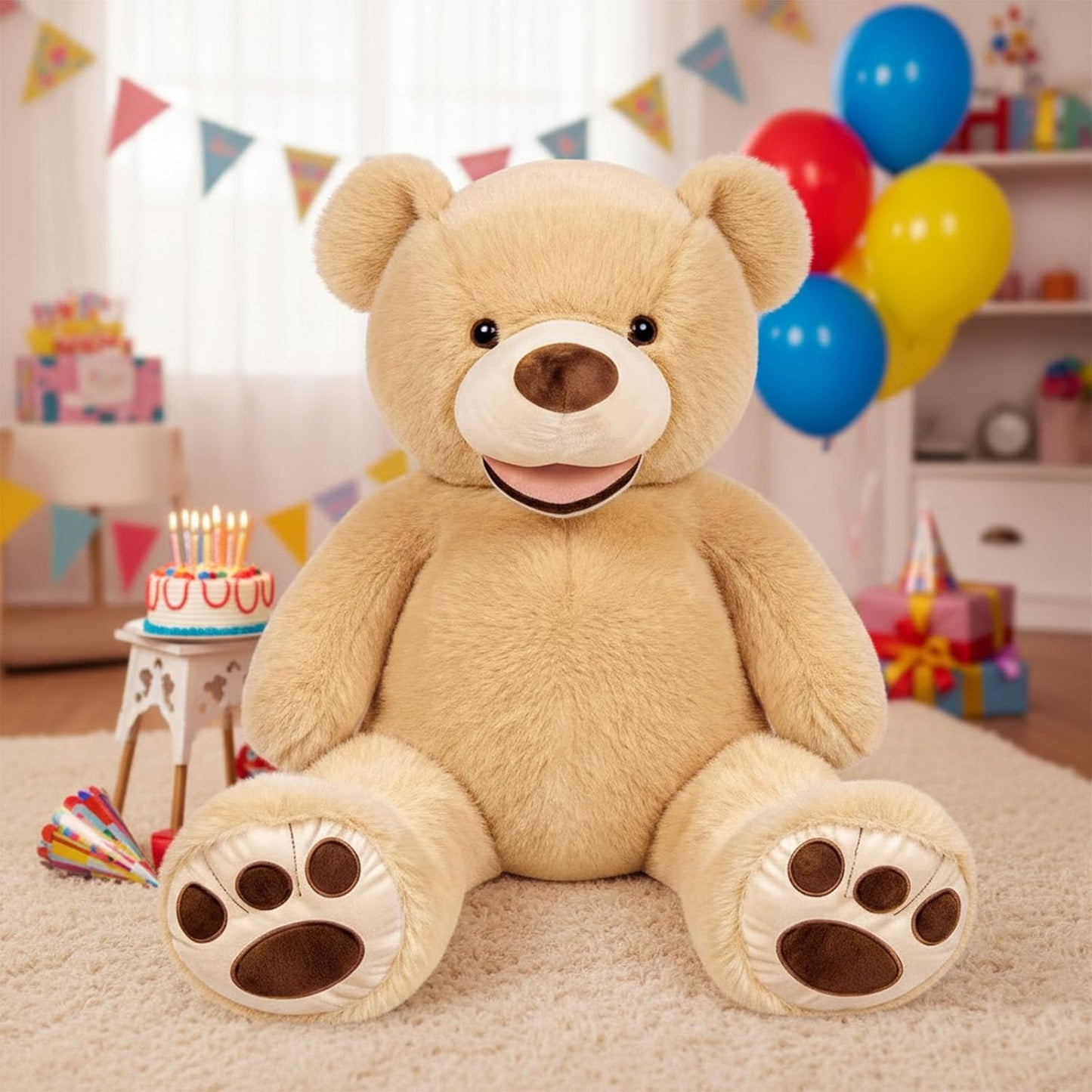 SRANWOW Oso de peluche gigante súper suave con detalles de pata (ma...