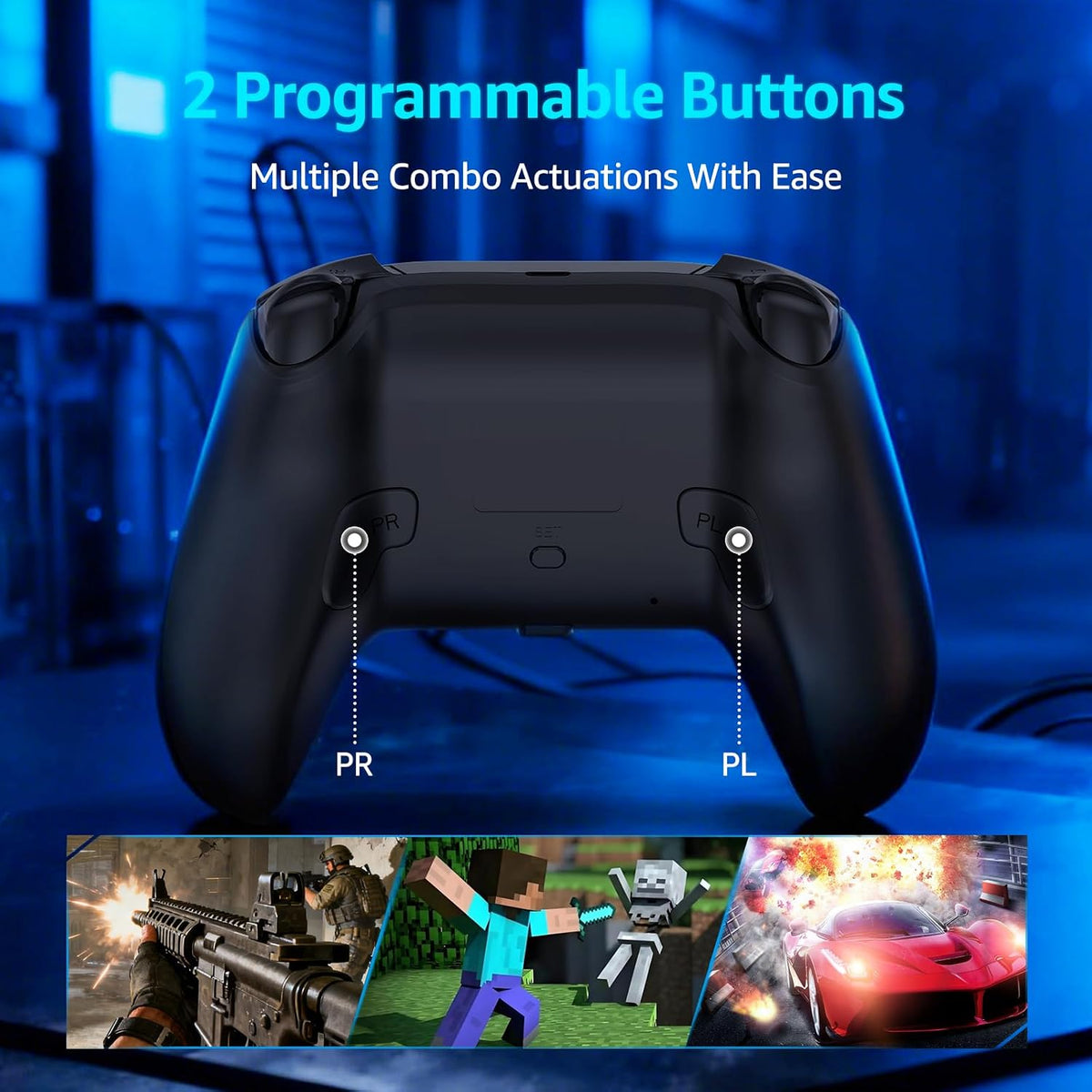 Controlador inalámbrico IWGAME para PS-5\/PC, micrófono incorporado...