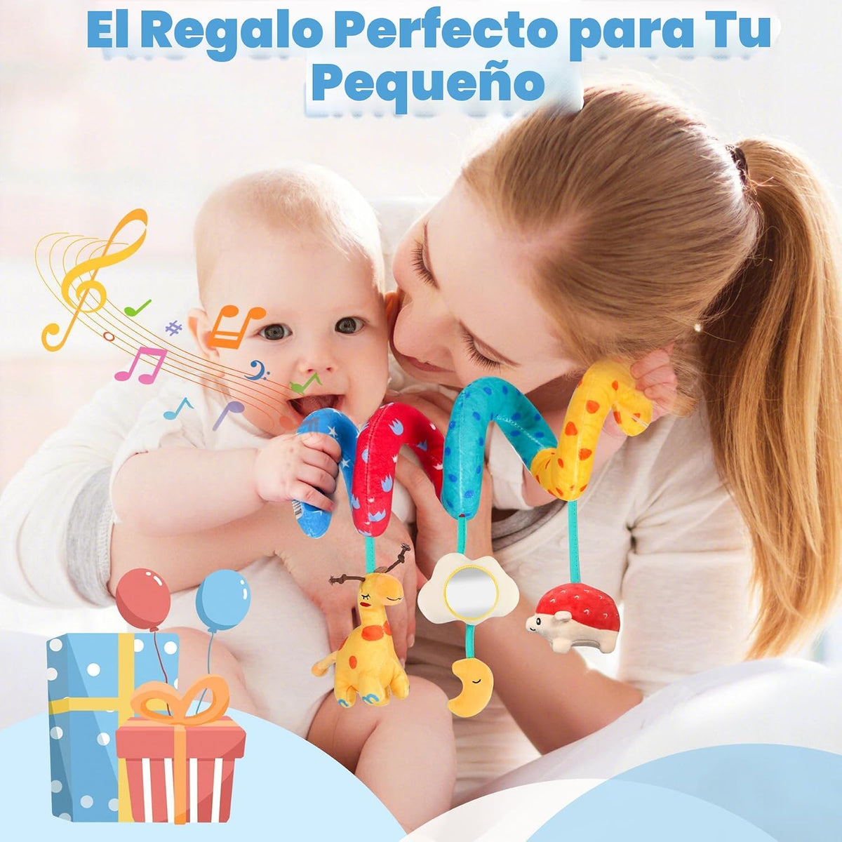 URMYWO Juguetes en espiral para asiento de coche para bebés de 0 a...