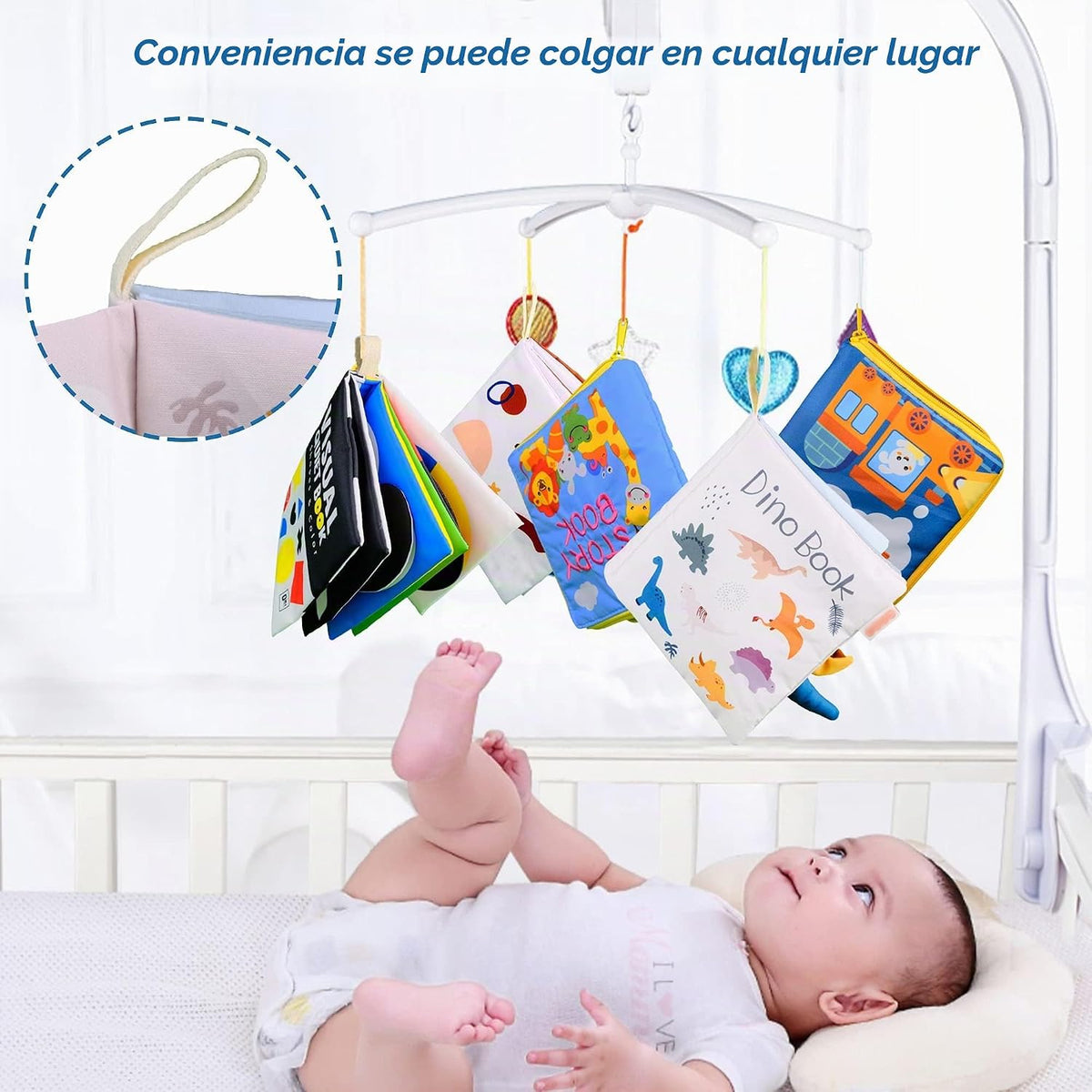 Richgv Libros interactivos para bebés, paquete de 2 libros arrugado...