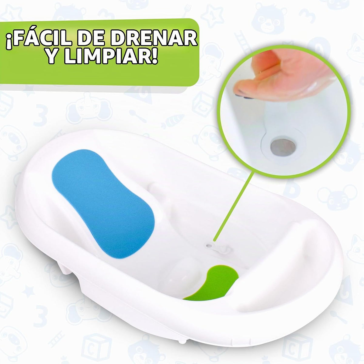 Bañera para bebé de 3 etapas CoComelon | Eslinga infantil extraíble...