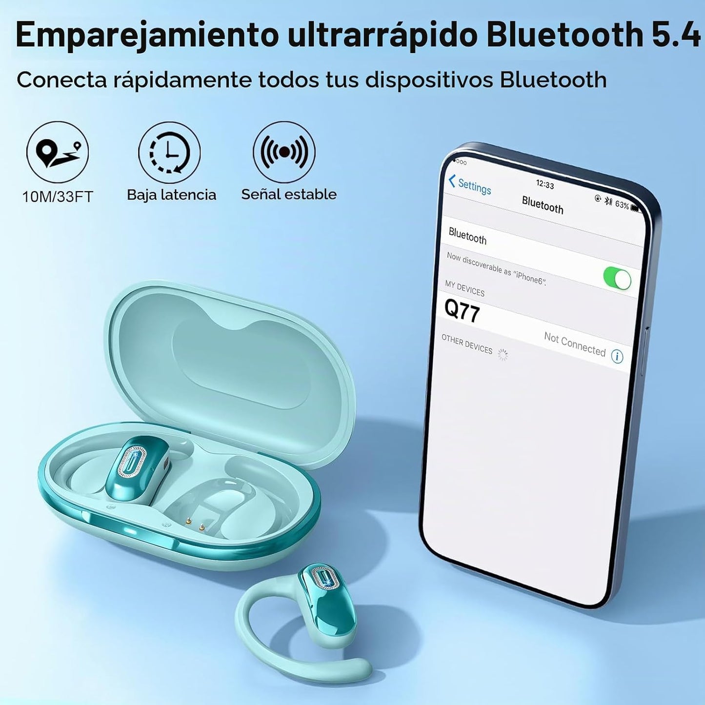 Auriculares abiertos, NUEVOS auriculares supraaurales con 4 micrófo...