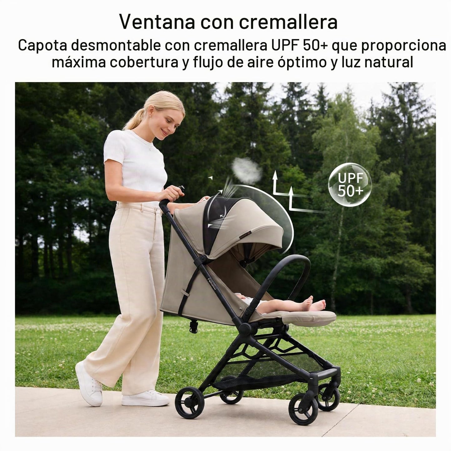 Gromast Cochecito de viaje para avión, ultra compacto y ligero, sol...