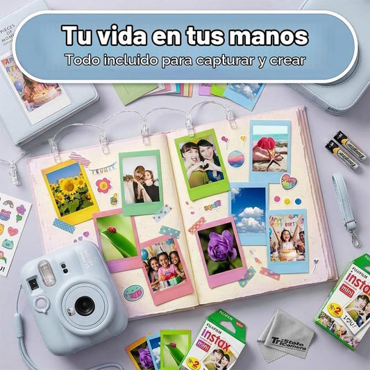 Cámara instantánea Fujifilm Instax Mini 13 azul con juego de pelícu...