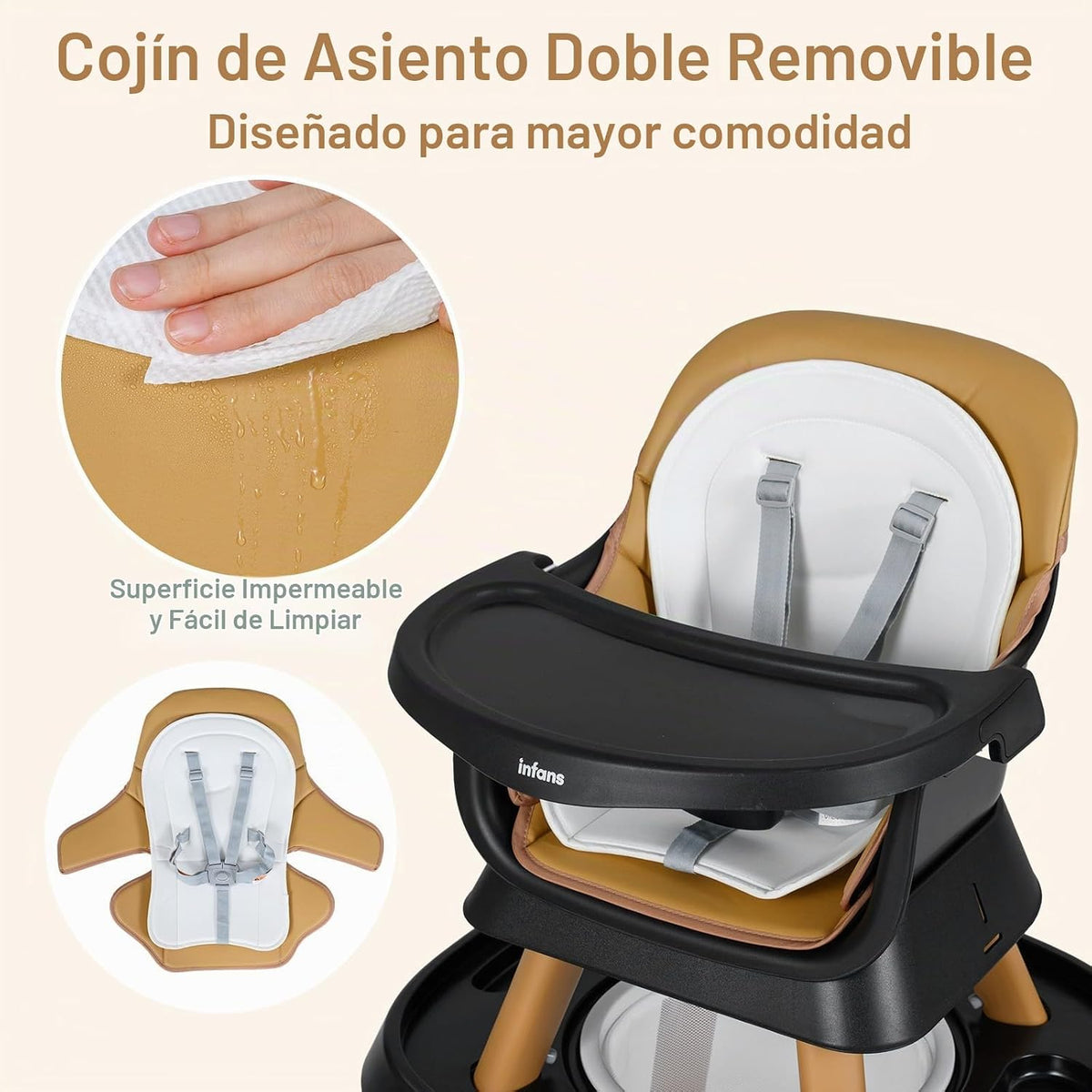INFANS Silla alta 9 en 1, silla alta convertible para bebés y niños...