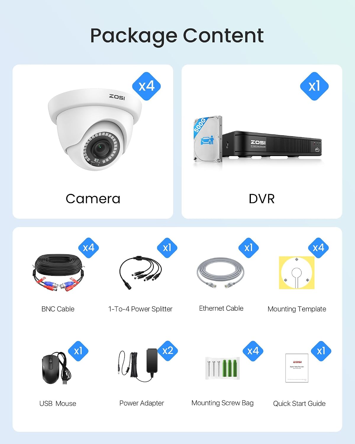 ZOSI Sistema de cámara de seguridad para el hogar 3K 5MP Lite H.265...