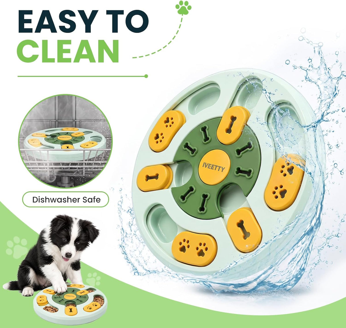 IVEETTY Juguete rompecabezas para perros, juguetes interactivos par...
