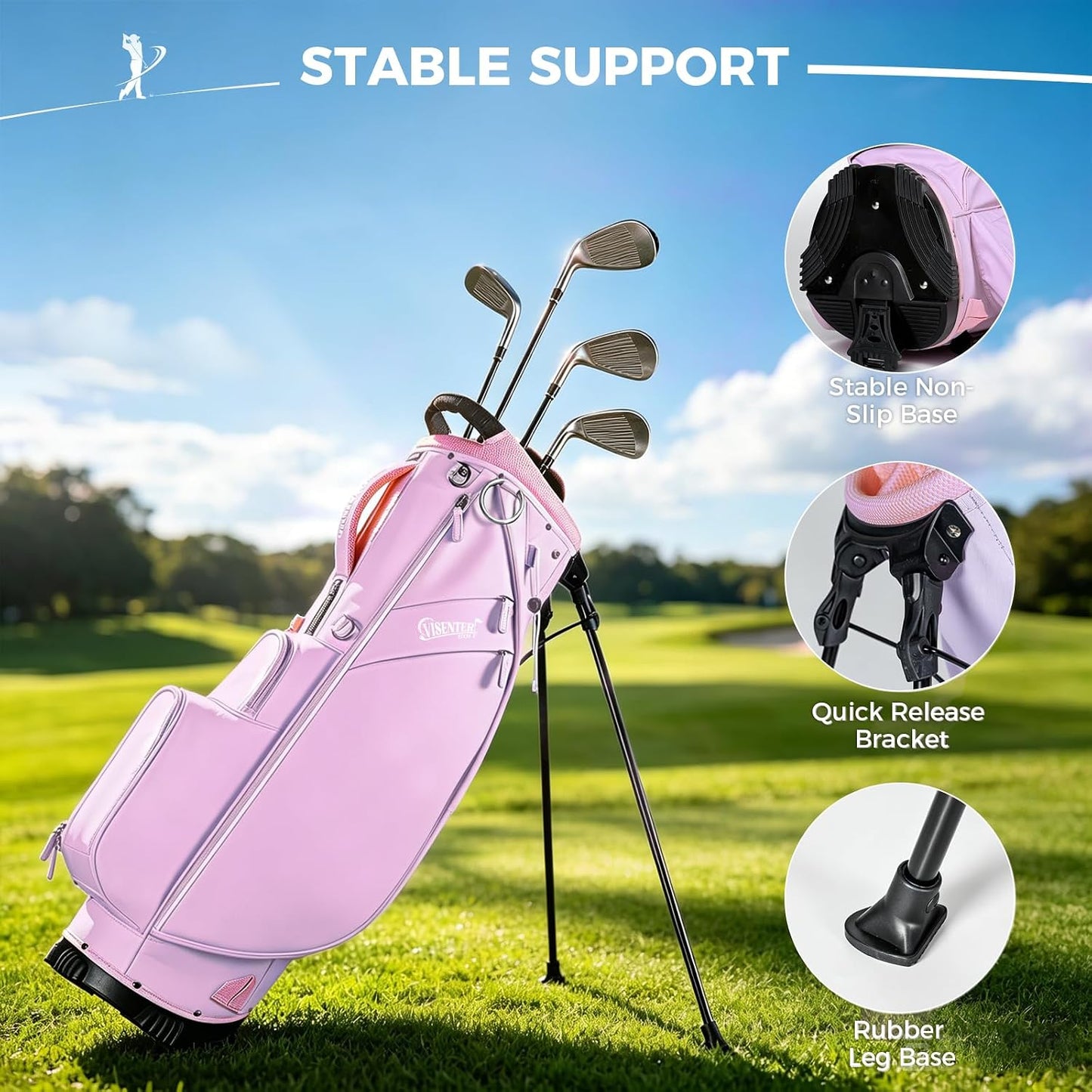 Bolsas de golf, bolsa de soporte de golf, correas de hombro ajustab...