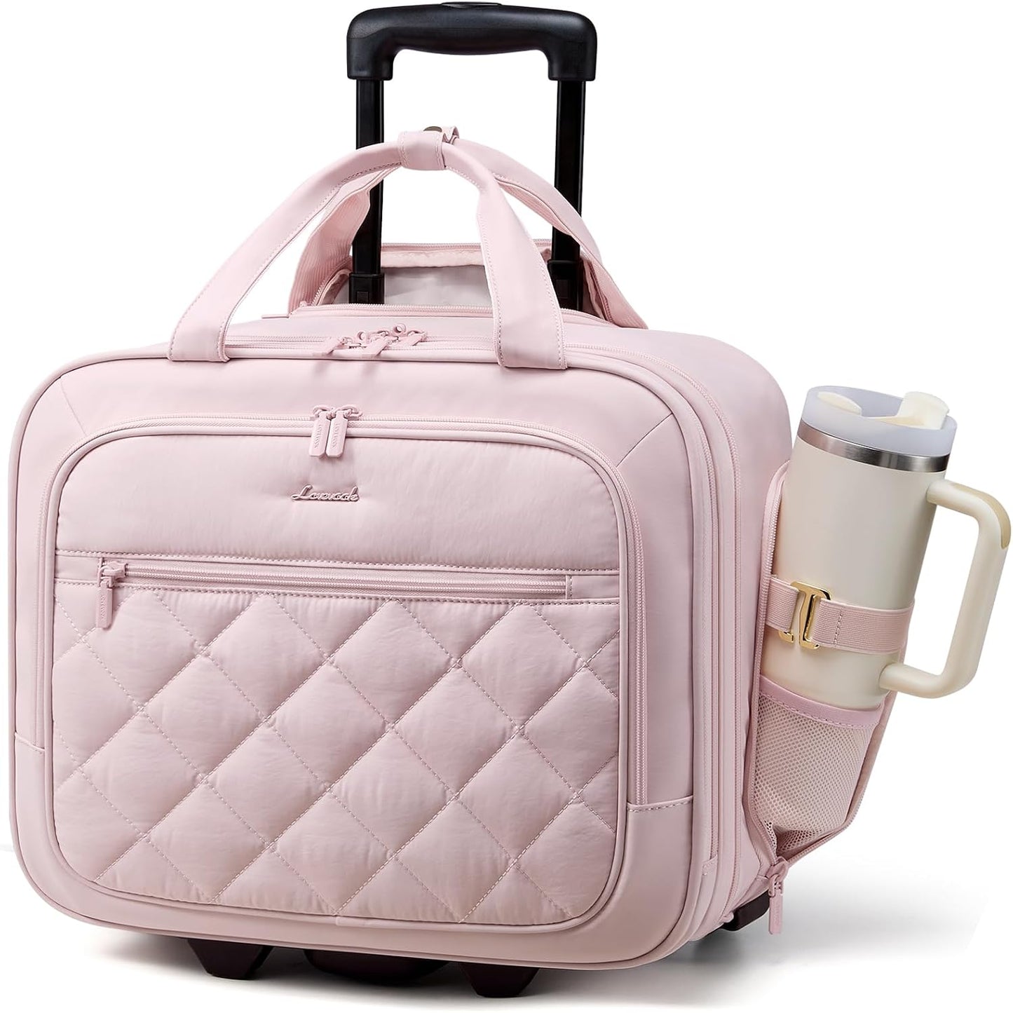 LOVEVOOK Bolso para portátil con ruedas para mujer, maletín para po...