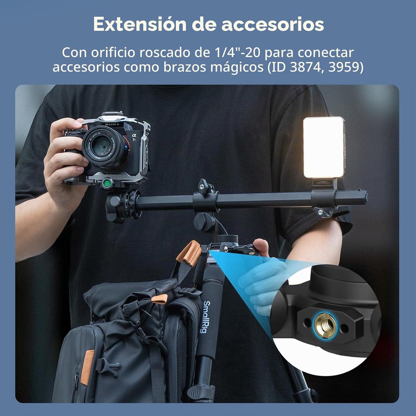 SmallRig Trípode de arriba horizontal de 64.5"\/164cm para iPho...