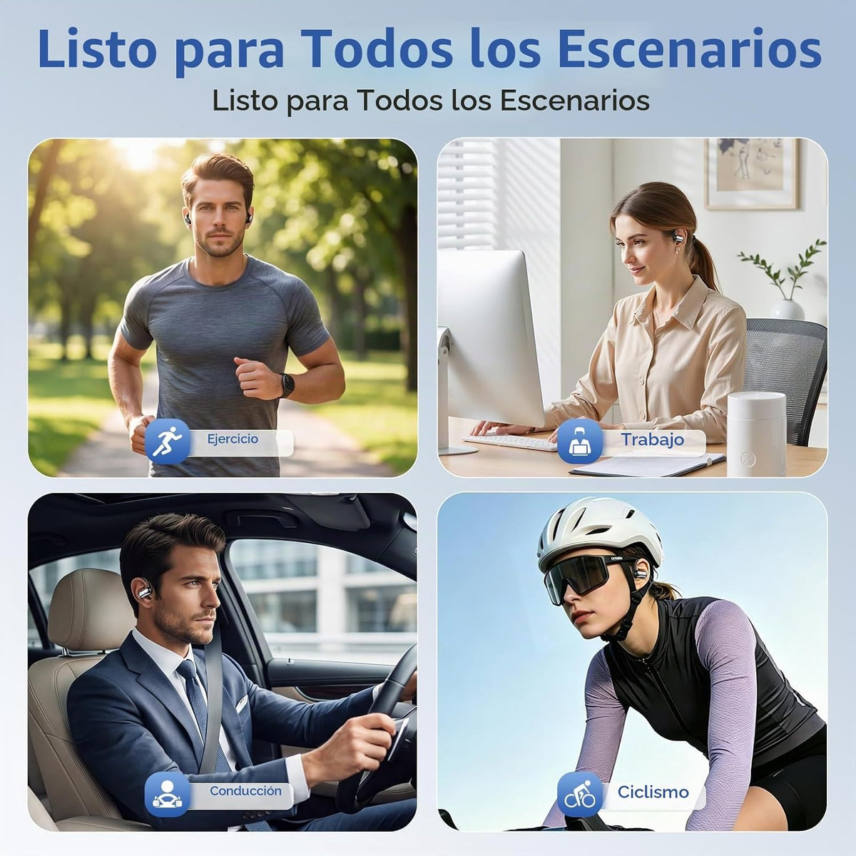 PPBP Auriculares de oreja abierta inalámbricos Bluetooth 6.1, auric...