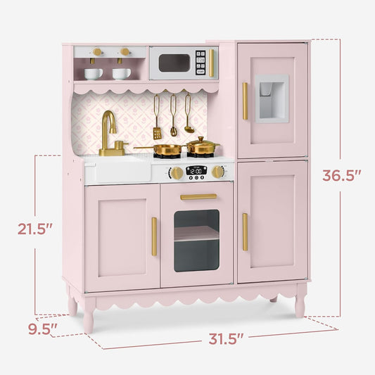 Best Choice Products Juego de cocina para niños, estilo cabaña, jue...