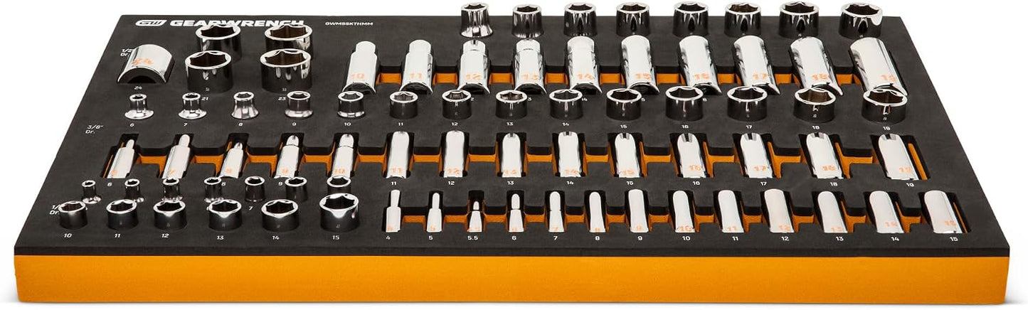 GEARWRENCH 77 piezas 1\/4", 3\/8" y 1\/2" Drive Hi-Viz...