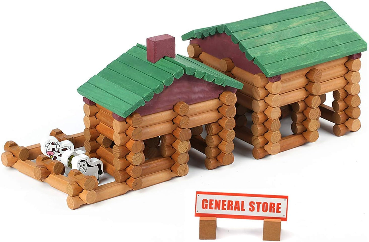 Wondertoys Juego de troncos de madera de 170 piezas a partir de 3 a...